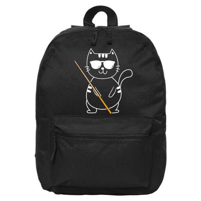 Billiard Cat Billiard Player Billard 8ball Pool Snooker 16 in Basic Backpack