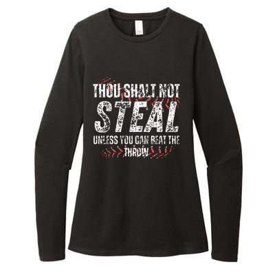 Baseball Coach Baseball Gifts Thou Shall Not Steal Womens CVC Long Sleeve Shirt