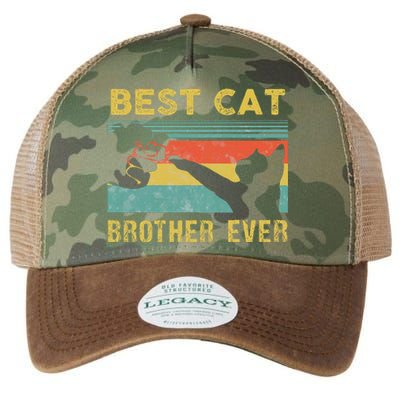 Best Cat Brother Ever Vintage Cats Happy Fathers Day Legacy Tie Dye Trucker Hat