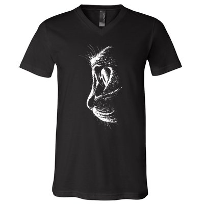 Black Cat V-Neck T-Shirt