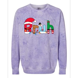 Bruh Christmas Colorblast Crewneck Sweatshirt