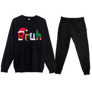 Bruh Christmas Premium Crewneck Sweatsuit Set