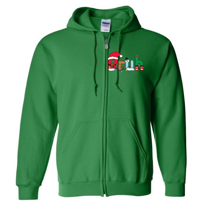 Bruh Christmas Full Zip Hoodie