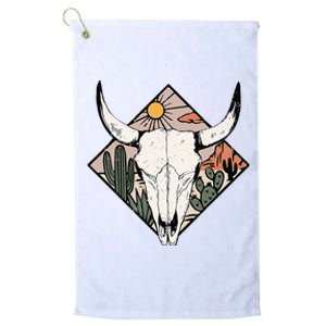 Boho Cow Bull Skull Howdy Rodeo Texas Western Country Desert Platinum Collection Golf Towel