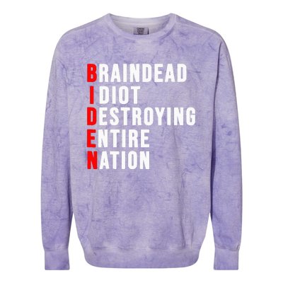 Biden Clown Braindead Idiot Destroying Entire Nation Colorblast Crewneck Sweatshirt