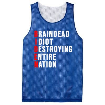 Biden Clown Braindead Idiot Destroying Entire Nation Mesh Reversible Basketball Jersey Tank