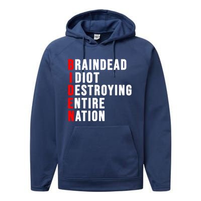 Biden Clown Braindead Idiot Destroying Entire Nation Performance Fleece Hoodie