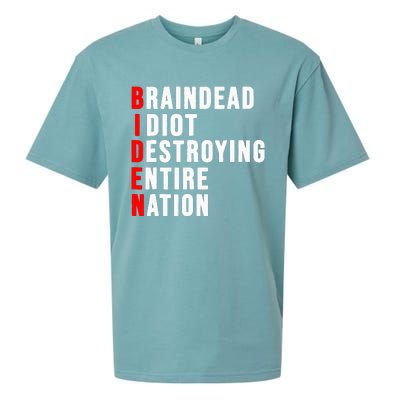 Biden Clown Braindead Idiot Destroying Entire Nation Sueded Cloud Jersey T-Shirt