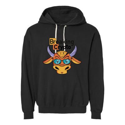 Breaking Crypto Bull Garment-Dyed Fleece Hoodie