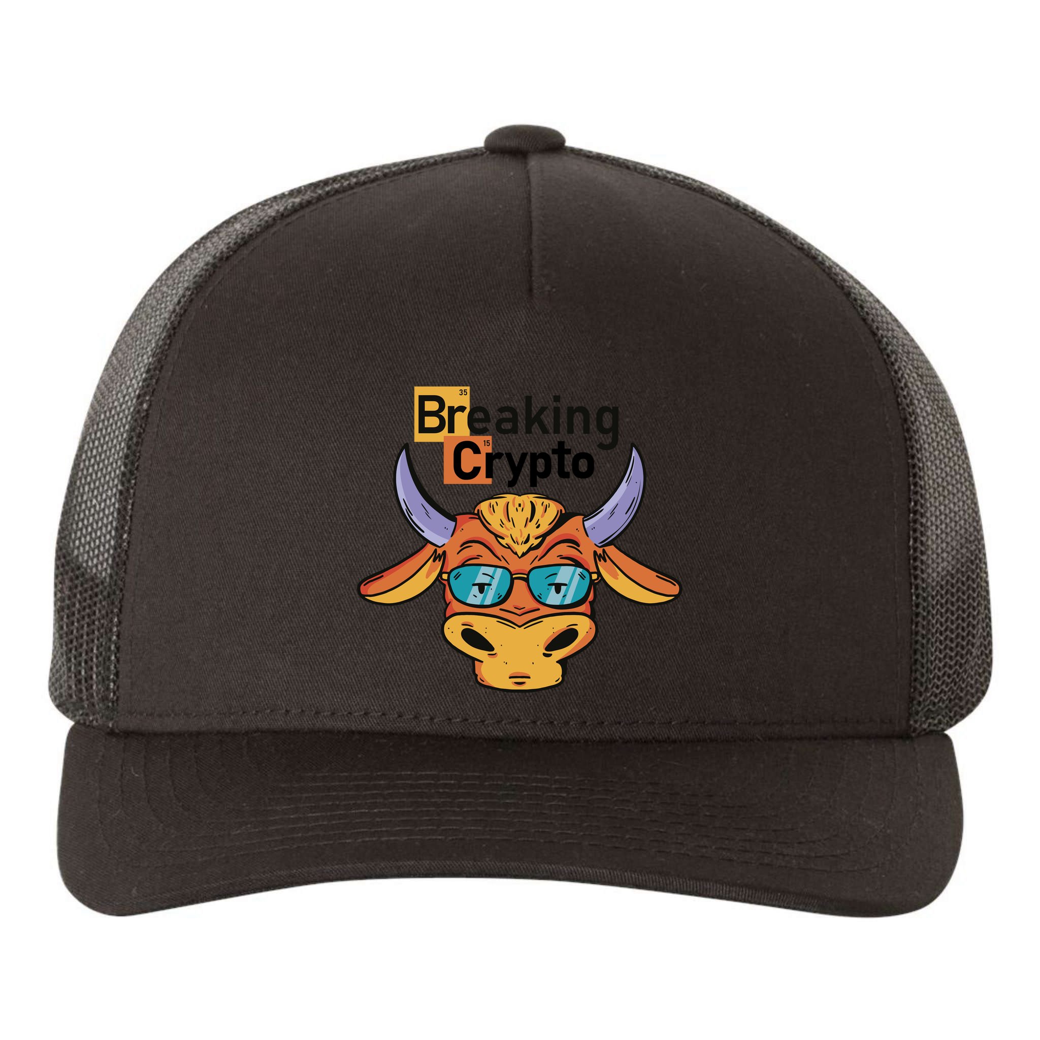 Breaking Crypto Bull Yupoong Adult 5-Panel Trucker Hat