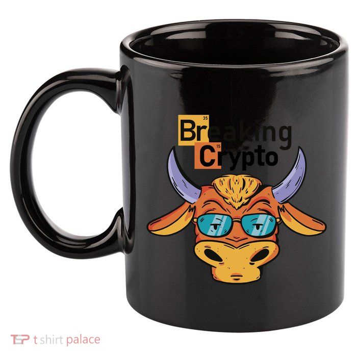 Breaking Crypto Bull 11oz C Handle Ceramic Mug
