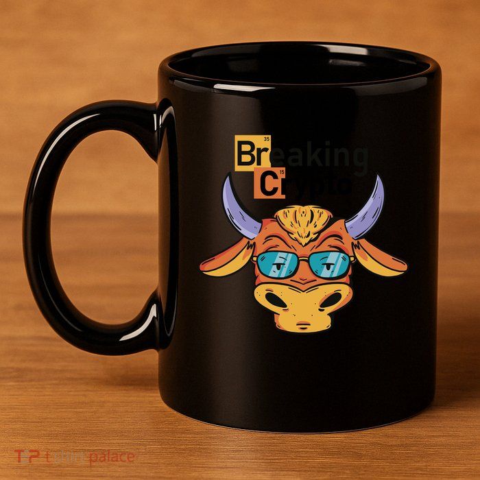 Breaking Crypto Bull 11oz C Handle Ceramic Mug