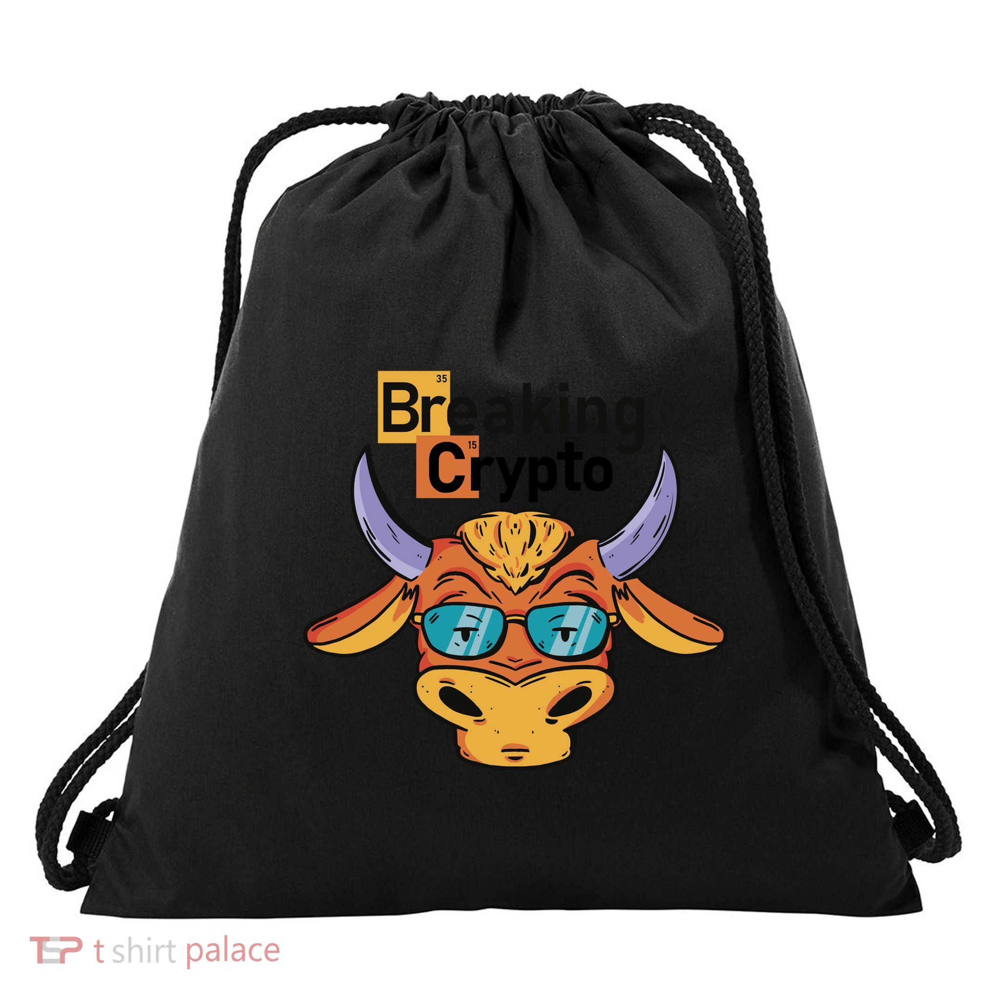Breaking Crypto Bull Drawstring Bag