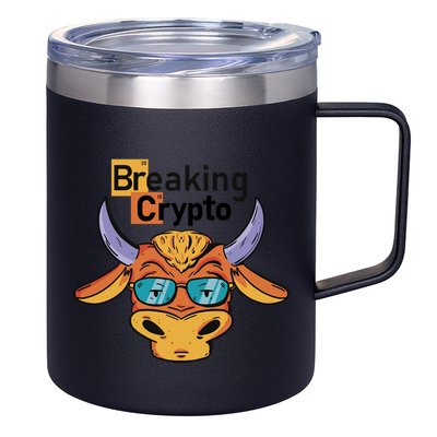 Breaking Crypto Bull 12oz Stainless Steel Coffee Mug