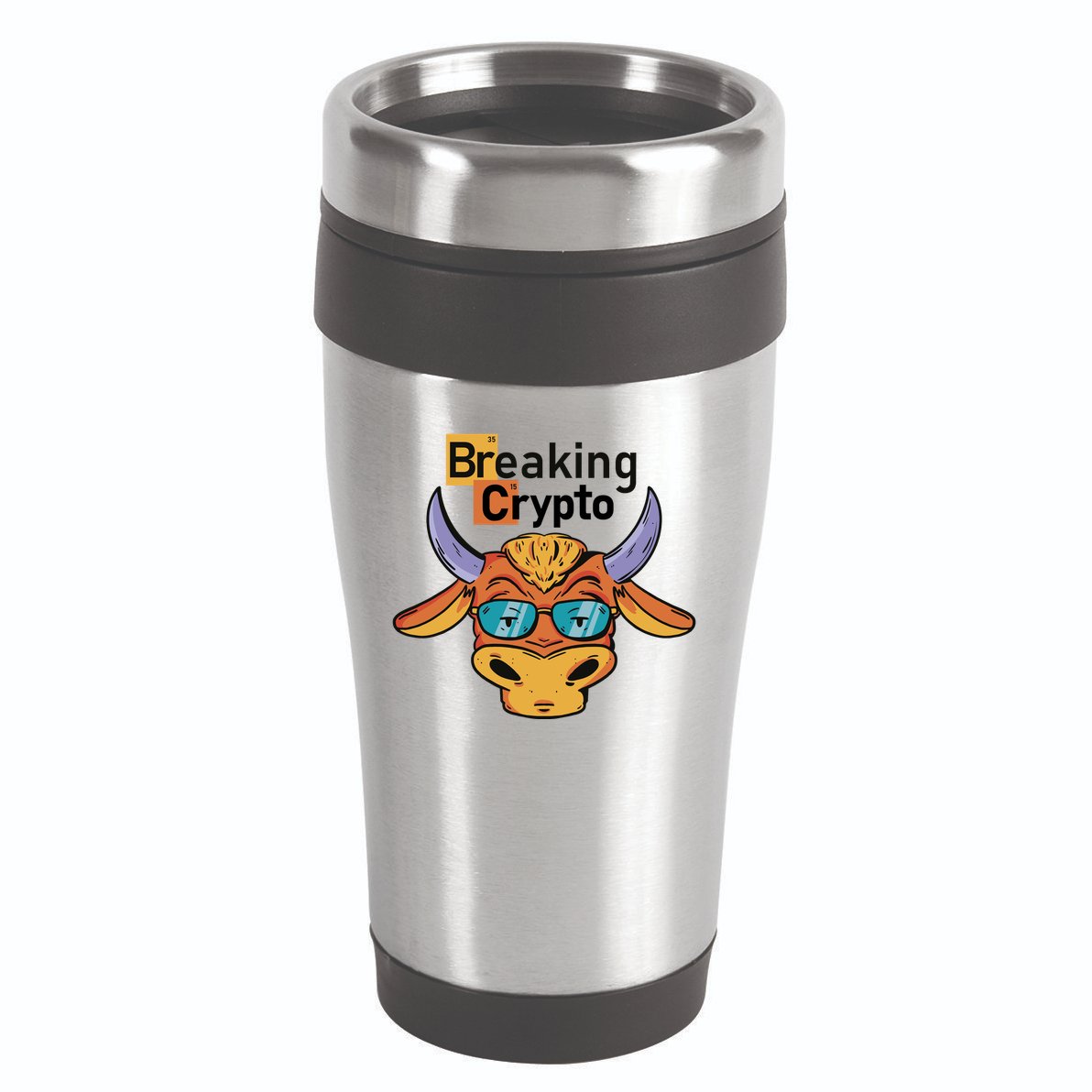 Breaking Crypto Bull 16oz Travel Tumbler
