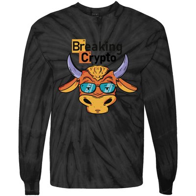 Breaking Crypto Bull Tie-Dye Long Sleeve Shirt