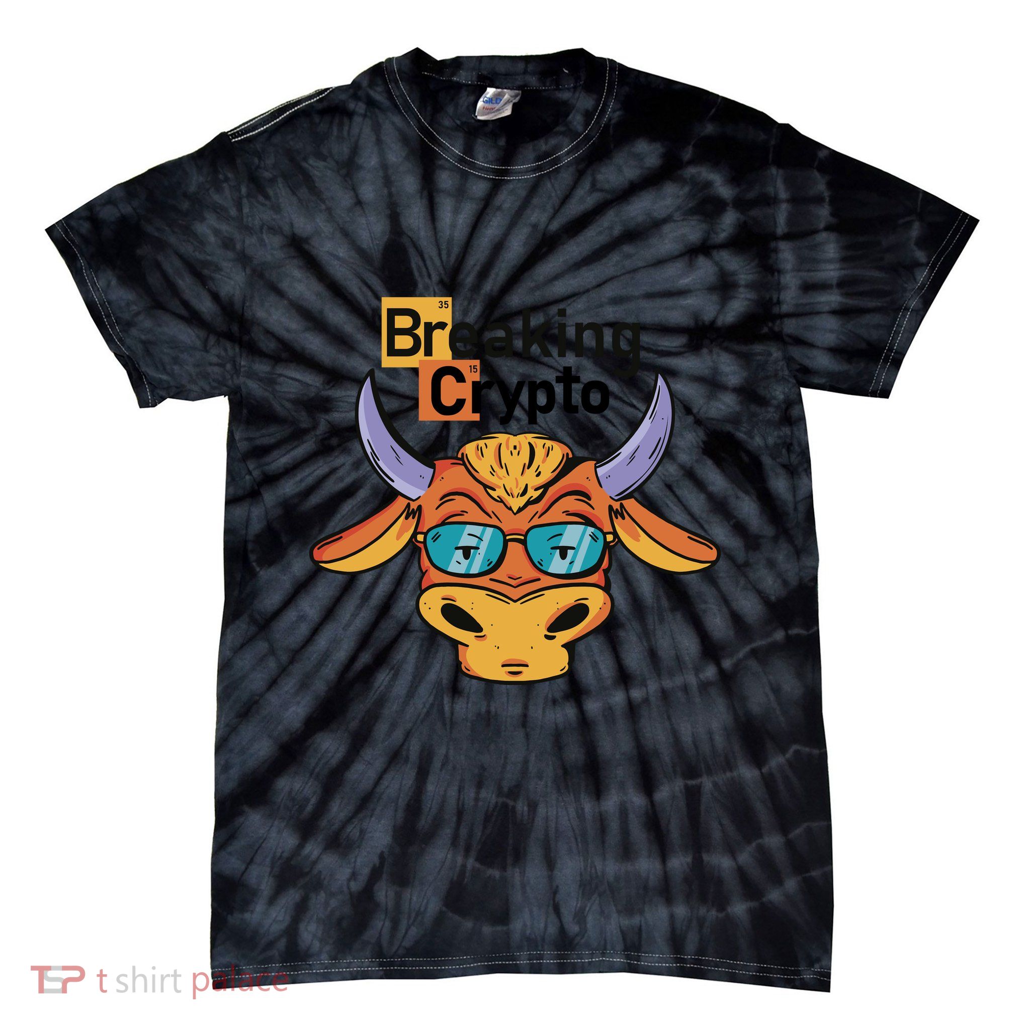 Breaking Crypto Bull Tie-Dye T-Shirt