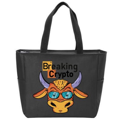 Breaking Crypto Bull Zip Tote Bag