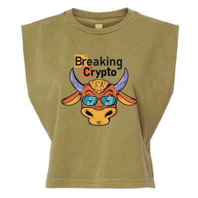 Breaking Crypto Bull Garment-Dyed Women's Muscle Tee