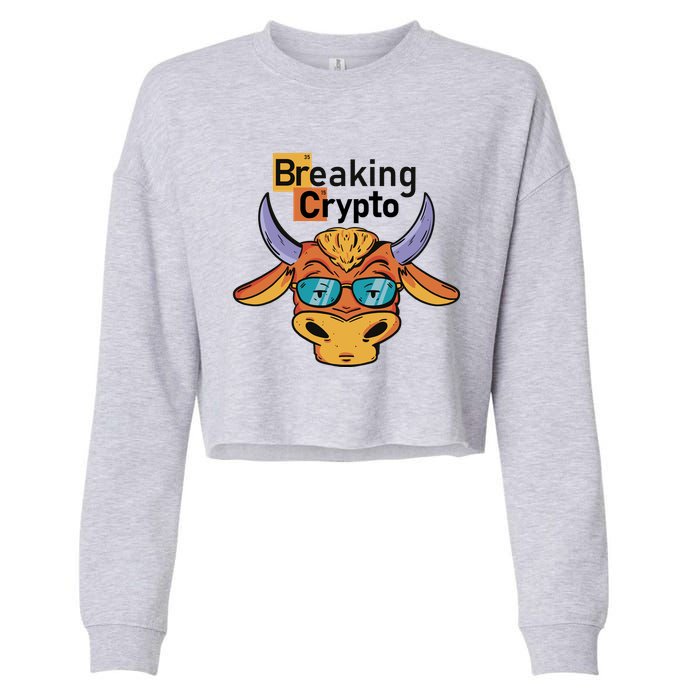Breaking Crypto Bull Cropped Pullover Crew
