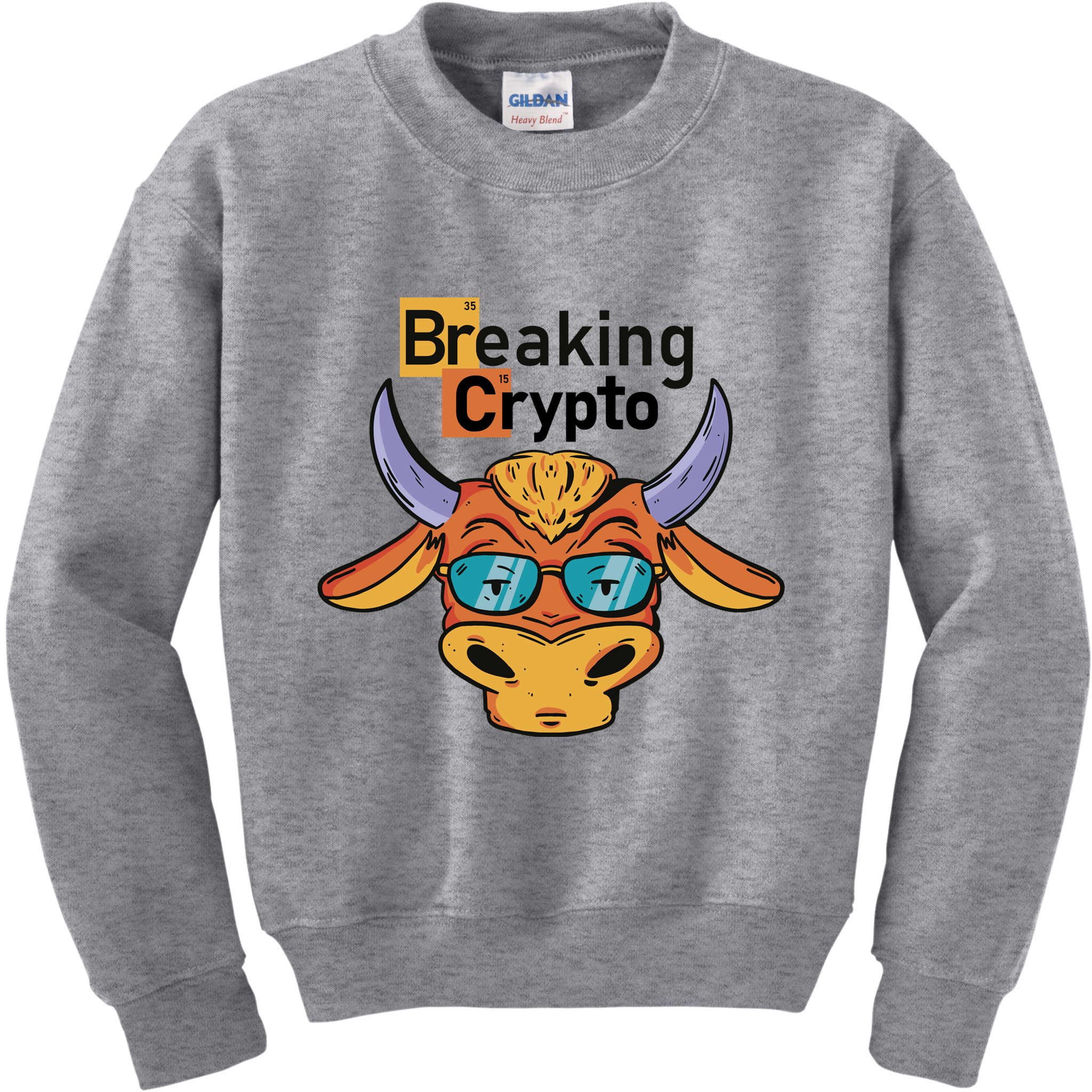 Breaking Crypto Bull Kids Sweatshirt