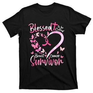 Breast Cancer Butterfly Blessed To Be Called Survivor T-Shirt