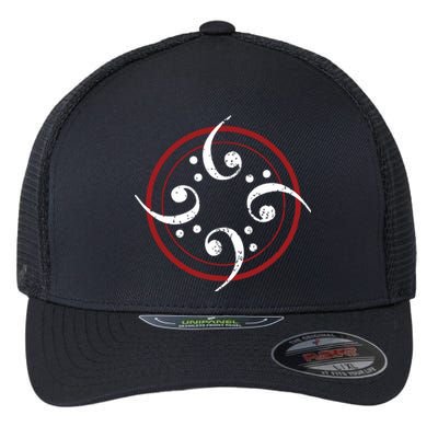 Bass Clef Bass Guitar Player Bassist Flexfit Unipanel Trucker Cap