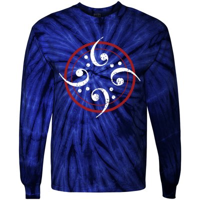 Bass Clef Bass Guitar Player Bassist Tie-Dye Long Sleeve Shirt