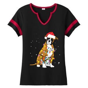 Boxer Christmas Boxer Dog Christmas Gift Ladies Halftime Notch Neck Tee