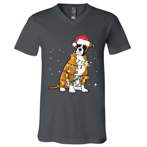 Boxer Christmas Boxer Dog Christmas Gift V-Neck T-Shirt