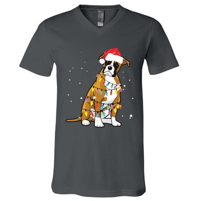 Boxer Christmas Boxer Dog Christmas Gift V-Neck T-Shirt