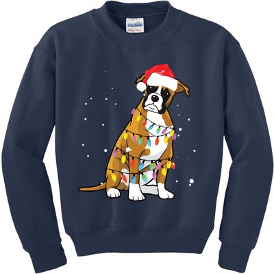 Boxer Christmas Boxer Dog Christmas Gift Kids Sweatshirt