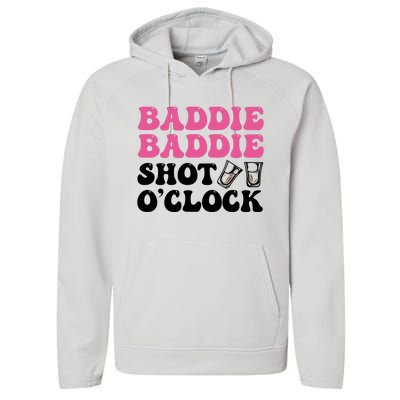 Baddies Caribbean Baddie Baddie Shot O Clock Performance Fleece Hoodie