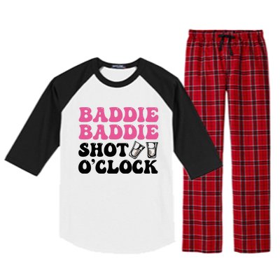 Baddies Caribbean Baddie Baddie Shot O Clock Raglan Sleeve Pajama Set