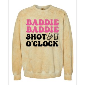 Baddies Caribbean Baddie Baddie Shot O Clock Colorblast Crewneck Sweatshirt