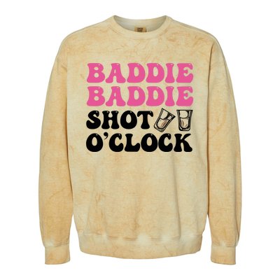 Baddies Caribbean Baddie Baddie Shot O Clock Colorblast Crewneck Sweatshirt