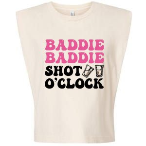 Baddies Caribbean Baddie Baddie Shot O Clock Garment-Dyed Women's Muscle Tee