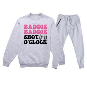 Baddies Caribbean Baddie Baddie Shot O Clock Premium Crewneck Sweatsuit Set