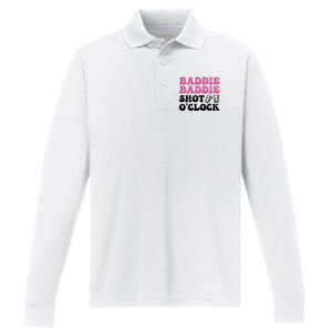 Baddies Caribbean Baddie Baddie Shot O Clock Performance Long Sleeve Polo