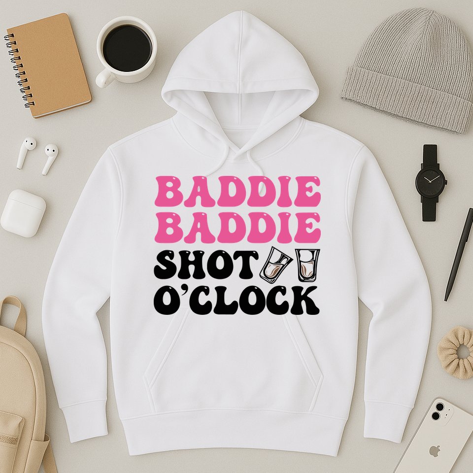 Baddies Caribbean Baddie Baddie Shot O Clock Hoodie