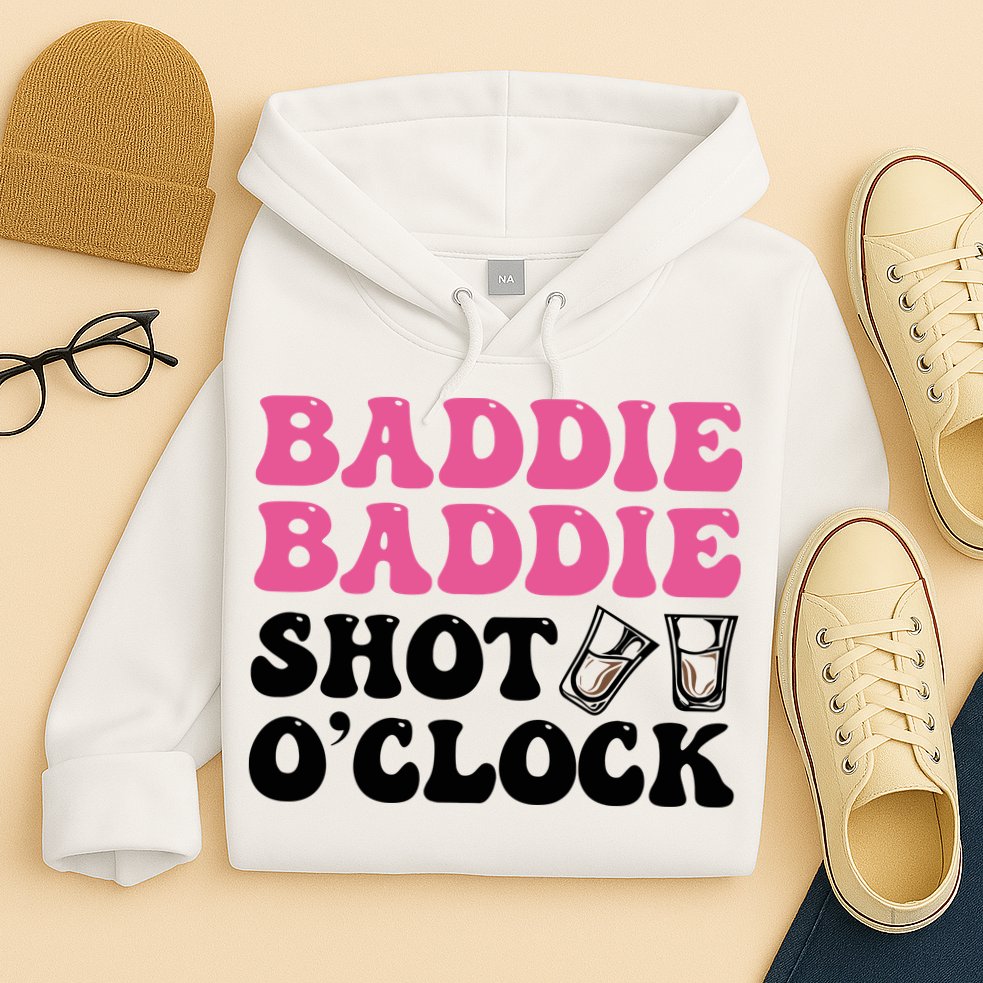 Baddies Caribbean Baddie Baddie Shot O Clock Hoodie