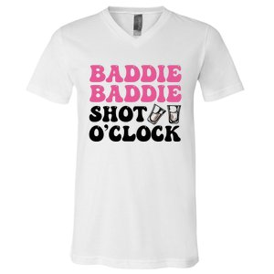 Baddies Caribbean Baddie Baddie Shot O Clock V-Neck T-Shirt