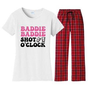 Baddies Caribbean Baddie Baddie Shot O Clock Women's Flannel Pajama Set