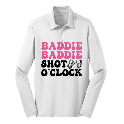 Baddies Caribbean Baddie Baddie Shot O Clock Silk Touch Performance Long Sleeve Polo