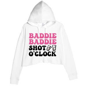 Baddies Caribbean Baddie Baddie Shot O Clock Crop Fleece Hoodie