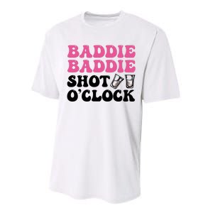 Baddies Caribbean Baddie Baddie Shot O Clock Performance Sprint T-Shirt