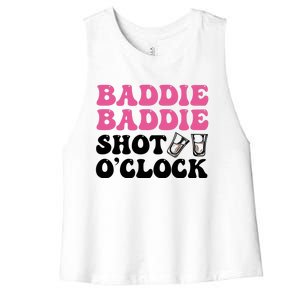 Baddies Caribbean Baddie Baddie Shot O Clock Women's Racerback Cropped Tank