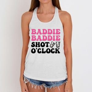 Baddies Caribbean Baddie Baddie Shot O Clock Women's Knotted Racerback Tank