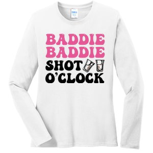 Baddies Caribbean Baddie Baddie Shot O Clock Ladies Long Sleeve Shirt