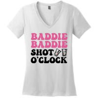 Baddies Caribbean Baddie Baddie Shot O Clock Women's V-Neck T-Shirt